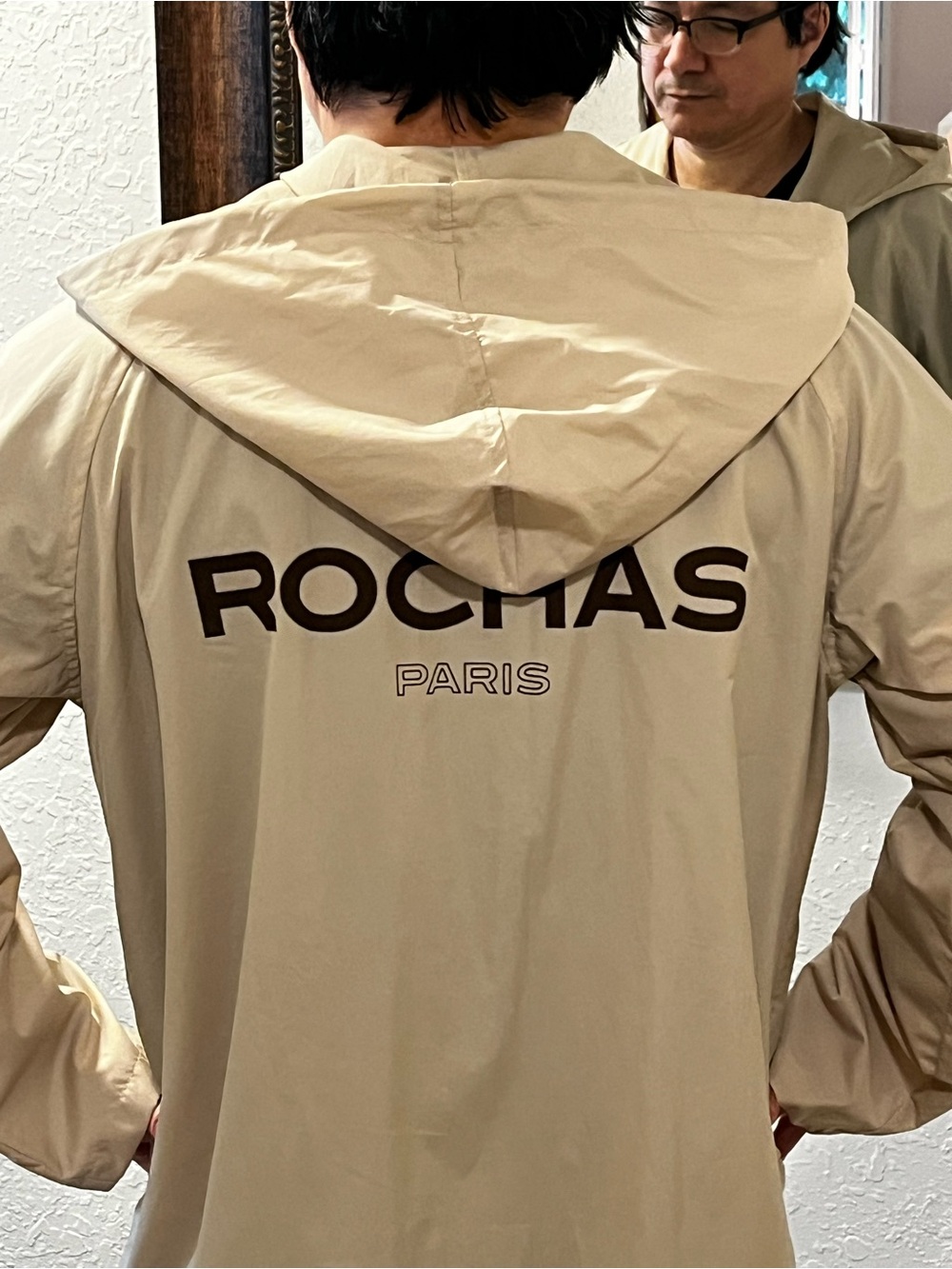 Unisex Rochas Hooded Shell Jacket — Beige